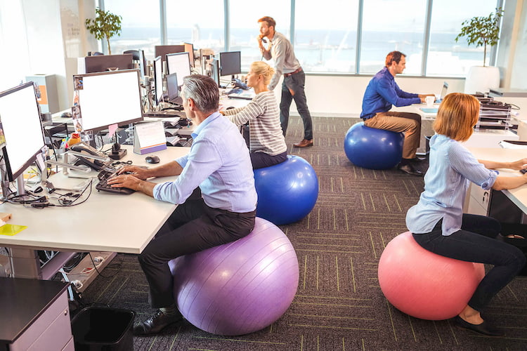 sitting-on-yoga-balls-at-office