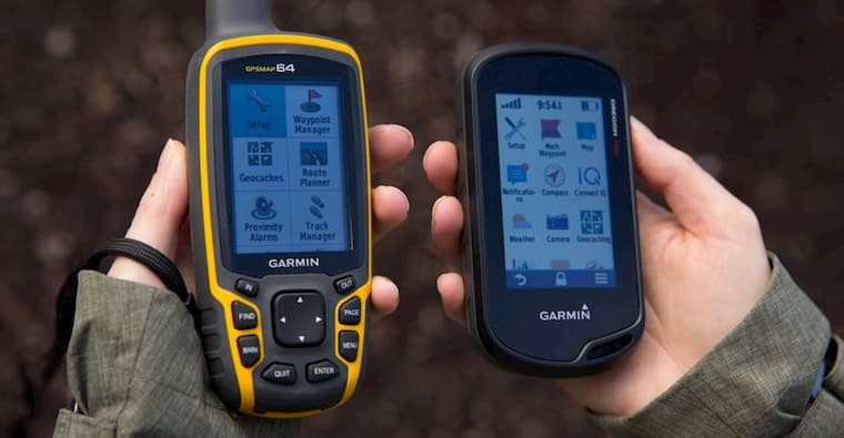 two men with handheld gps