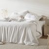 soft and comfortable bedding with white bamboo set