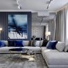 Blue interior living room