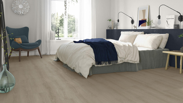 bedroom with vinyl floor
