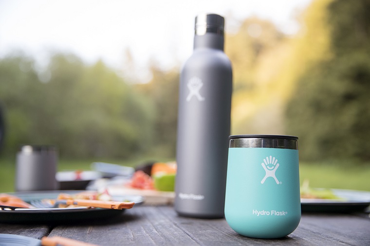 hydro flask water bottle on table