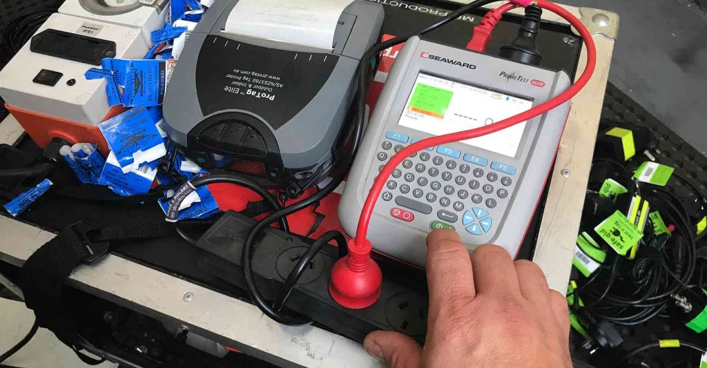 Electrical Test and tag machine in use