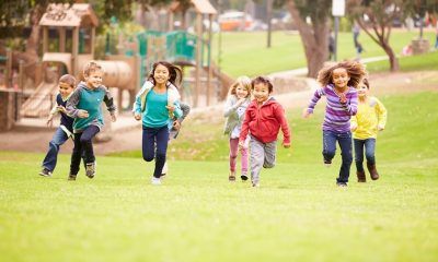 Kids running in the park