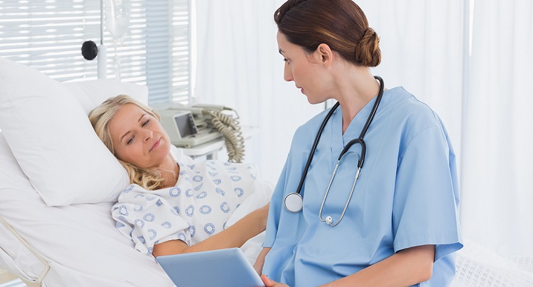 Doctor showing insurance options to her patient