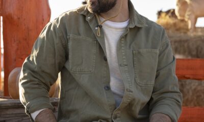 man wearing long sleeve work shirt