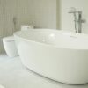 quality freestanding bathtub in the white bathroom